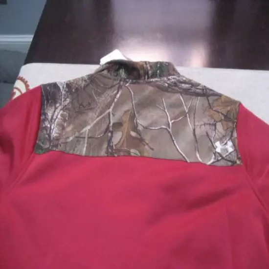 WOMENS Under Armour COLDGEAR REALTREE CAMO PINK HUNT 1/4 ZIP TOP L LARGE NWT 