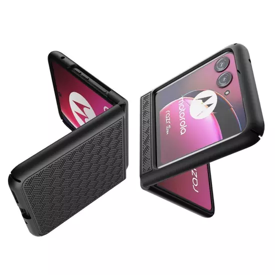 For Motorola Razr+/Razr Plus Swivel Locking Rubberized Holster Shell Case Combo