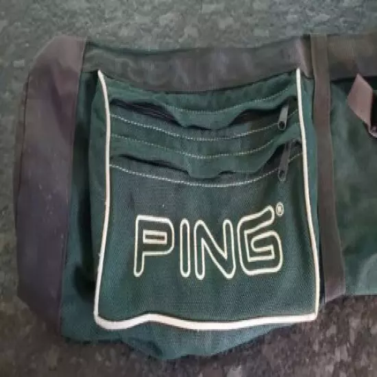 Vintage Green PING Pencil Walking Golf Sunday Range Bag folding Border Logo