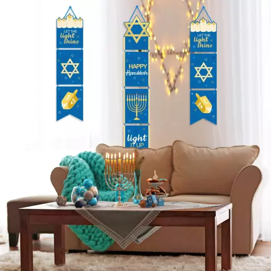 Happy Hanukkah Banner Chanukah Decorations Hanukkah Porch Hanging Welcome Sig...