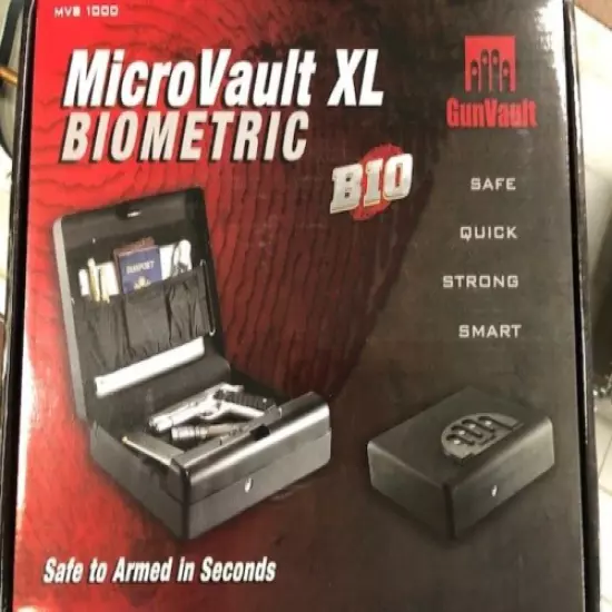 GunVault MicroVault XL BioMetric MV1000 BIO Safe New in Retail Box