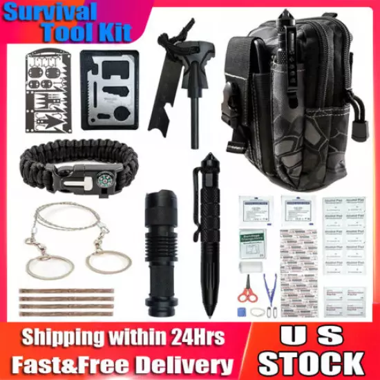 65 in 1 Emergency Survival Kit Outdoor Camping Hiking Military Tactical Gear Bag