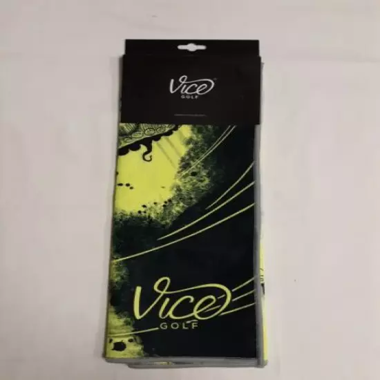 Vice Golf Towel Neon Lime Durable Waffle Microfiber 28" X 16" BNWT!