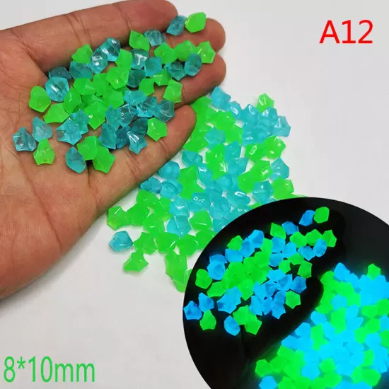 300pcs Garden Decor Luminous Stones Glow In Dark Decorative Pebbles Sn