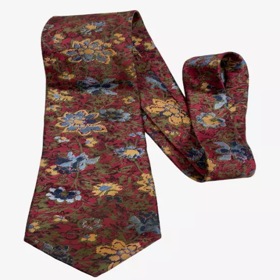 Ketch Red Floral Paisley Art Print Necktie Tie 3.5" x 58"