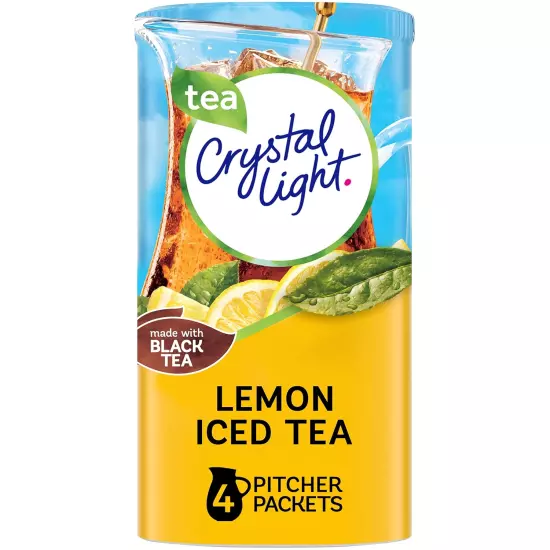 Crystal Light Lemon Iced Tea Drink Mix (16 Pitcher Packets, 4 Packs of 4)