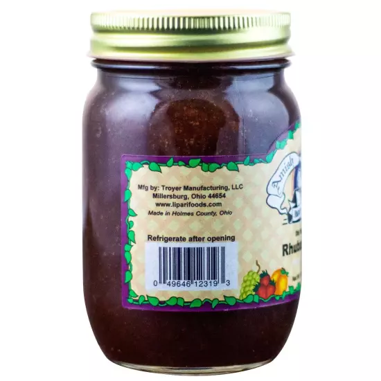 Amish Wedding Rhubarb Jam 18oz Glass Jar BB June 2026