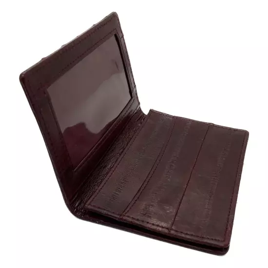 Genuine Eel Skin Leather Business Card ID Wallet Credit Card Case