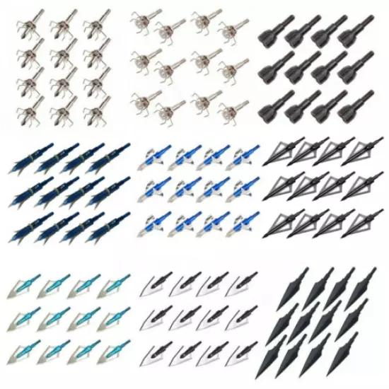 12Pcs 100gn 150gn Broadheads Arrow Heads for Archery Hunting Compound Crossbows