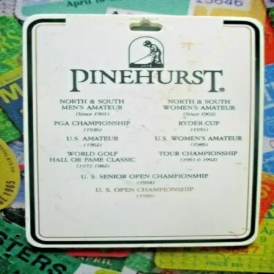 vtg - PGA Golf Bag Tag - PINEHURST COUNTRY CLUB cc - Pinehurst NC