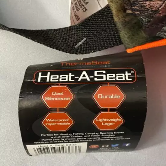 Therma A Seat Heat A Seat Camo/Blaze Orange Cushion Hunting Fishing NWT #333 USA