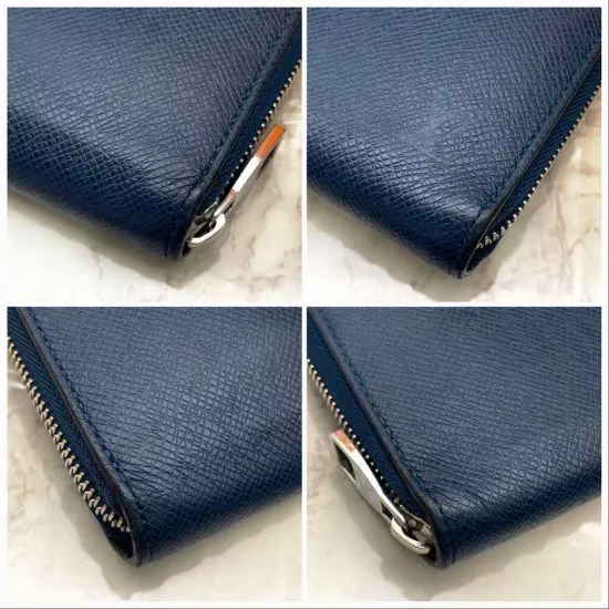 Very good condition Louis Vuitton Organizer Taiga long wallet in navy Men's Rare