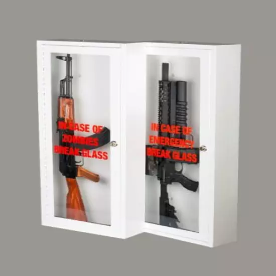 Zombie / Emergency Break Glass Gun Cabinet – Display Case - Wall Mountable