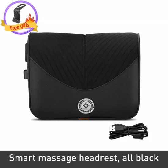 Car Massage Headrest Neck Pillow Mesh + Leather Universal Seat Lumbar Pillow