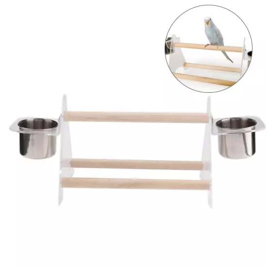 Multi-Functional Pet Bird Stand with Feeder & Manager Elevated Platform Birdcage