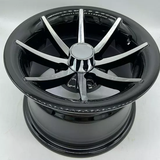 4 Pack - GOLF CART 12"x7" "Classic" ALUMINUM OFFSET WHEELS / RIMS 4x4 4x101.6mm