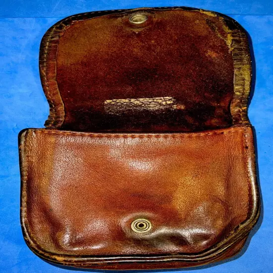 Vintage Rare 5” X 5” Eureka Brown Leather Belt Pouch Hand Crafted