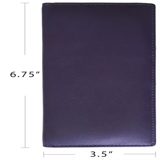 RFID Leather Checkbook Cover With Credit Card Slots and Pen Holder