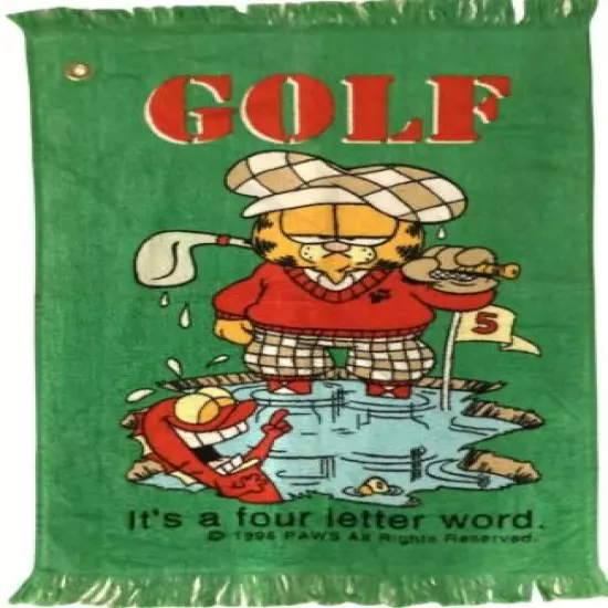 Vintage Garfield Golf Towel "Golf It's A Four Letter Word" Paws Sports/Gym Towel