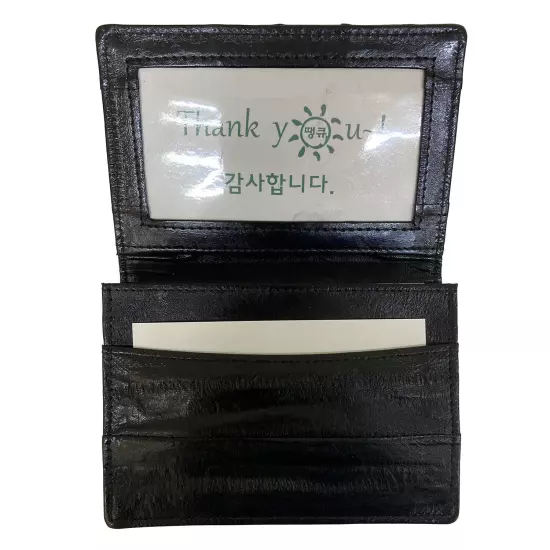 Genuine Eel Skin Leather Business Card ID Wallet Credit Card Case