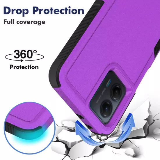 For Moto G 5G 2024 Phone Case Heavy-Duty Tough Dual Layer Cover +Tempered Glass