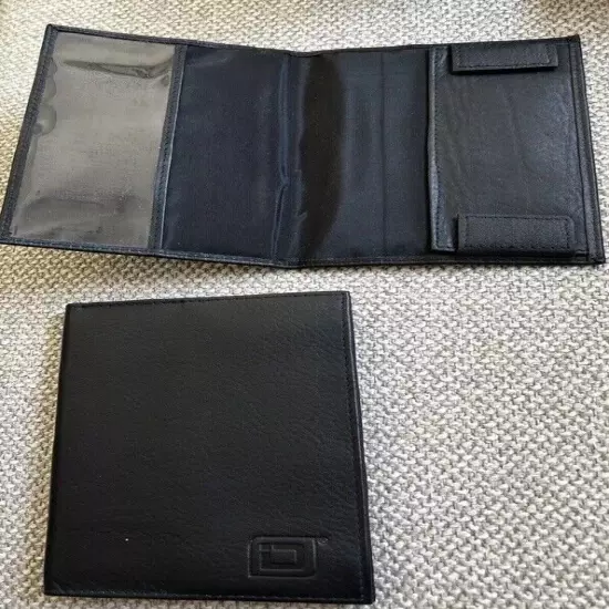 2 RFID Passport ID Holder Genuine Leather Black Travel Wallet 5.5"x3.5”