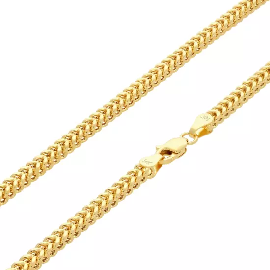 14k Yellow Gold 1.5mm-5mm Franco Box Bracelet Chain Men Women 7" 7.5" 8" 8.5" 9"