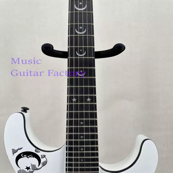 Factory Made ST White Ouija Electric Guitar Black Fretboard Basswood Body