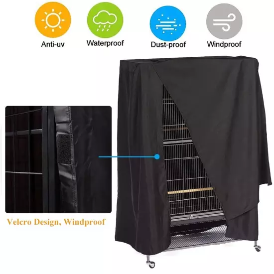 Bird Parrot Cage Cover Waterproof Sun UV Square Rolling Stand Birds Parrots C...