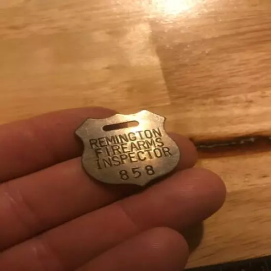 Remington Firearms Property Arms Room Inspector Tag BLEMISH Metal Collector GIFT