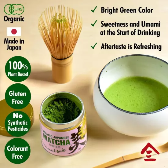 Japanese Organic Matcha Ceremonial Grade Matcha Green Tea Powder BI 30g/Tin