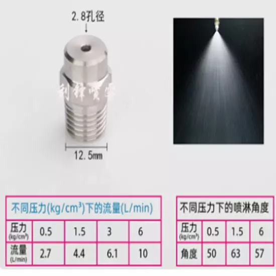 1pc 1/4" high pressure Cleaning Stainless steel Cone Spray Nozzle Aperture:2.8mm