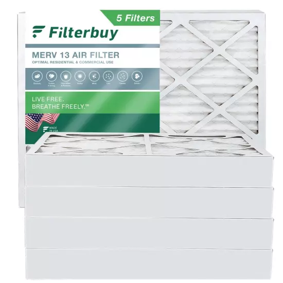 Filterbuy 20x25x4 Pleated Air Filters, Replacement for HVAC AC Furnace (MERV 13)