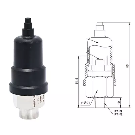 Adjustable Air Pressure Switch for Air Compressor External Thread Connection