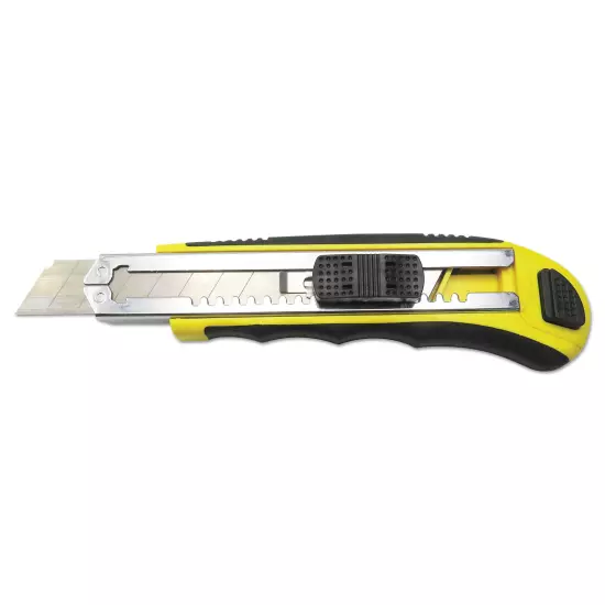 Boardwalk Rubber-Gripped Retractable Snap Blade Knife Straight-Edged