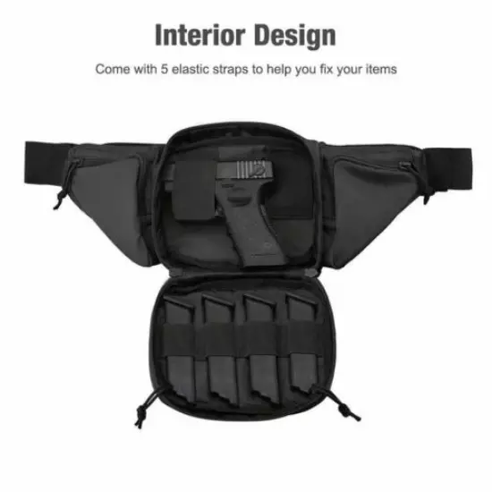 Tactical Carry Fanny Pack Holster Concealed Pistol Waist Pack Bag Gun Holster