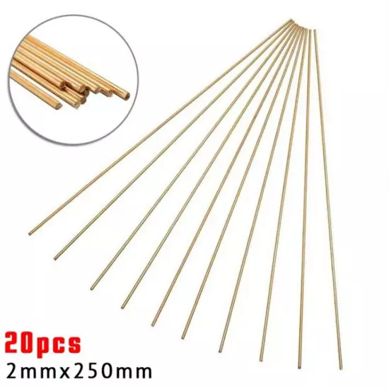 20PCS Wire Brazing Easy Melt Welding Rods Low Temperature 2mm X 250mm Brass