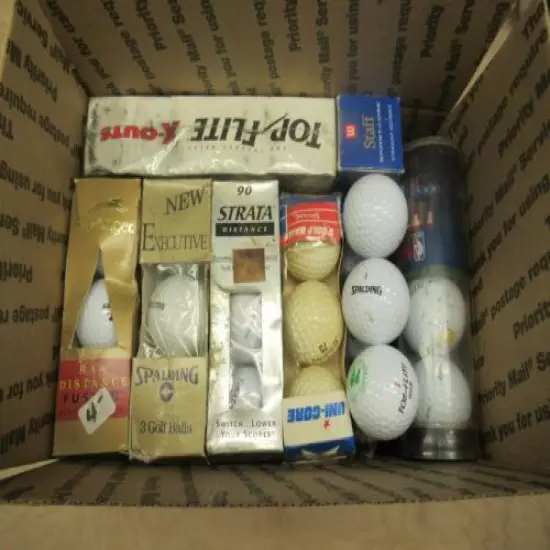 66 Vintage Golf Balls Original Sleeves New Top Flite Slazenger Wilson Spalding 