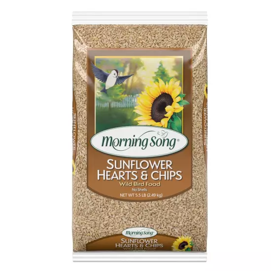 Sunflower Hearts & Chips Wild Bird Food, No Mess Sunflower Seeds for Birds, 5...