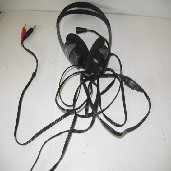 VTG Genuine Labtec (C-324) Grey and Black Wired Headphones with Microphone