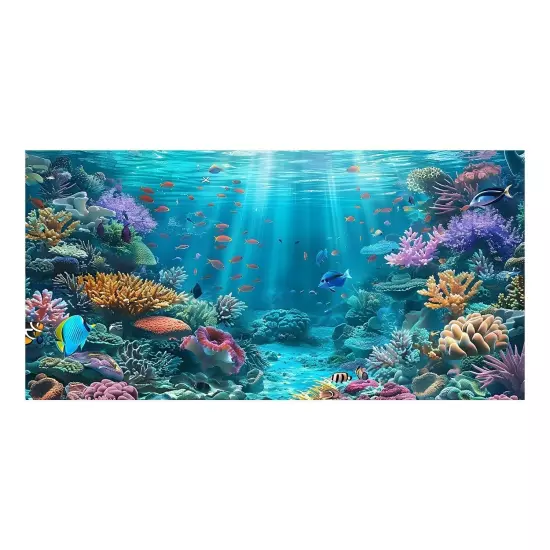 Underwater Aquarium Background, Ocean Floor Coral Reef Undersea Tropical Fish...