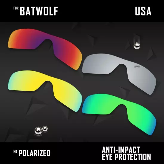 Anti Scratch Polarized Replacement Lenses for-Oakley Batwolf OO9101 Options