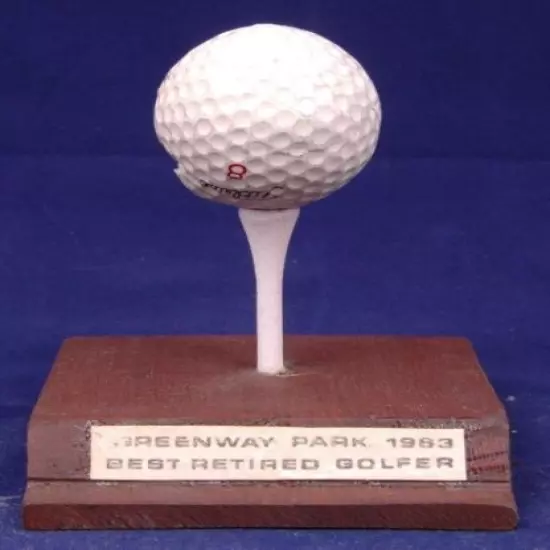 Golf Trophy, Best Retired Golfer, Greenway Park 1983, Homemade, Funny, Vintage