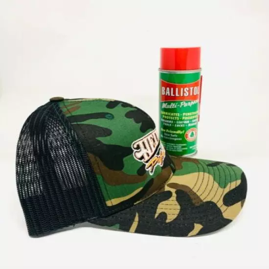 Ballistol MultiPurpose Lubricant Gun Cleaner - 6 aerosol oz w/ Heintz Camo Hat