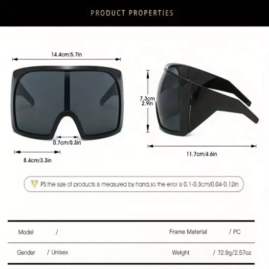 OVERSIZED Futuristic Wrap Around Face Shield Party Raver SUNGLASSES Huge Frame