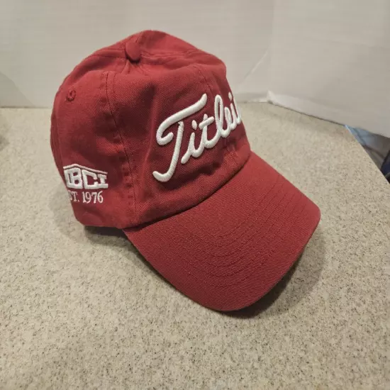 Titleist Golf Adjustable Hat Cap Red w/ White Lettering MBCI Est. 1976 