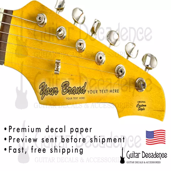 Custom Classic Guitar Headstock Waterslide Decals for Electric Guitars