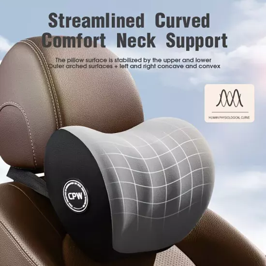 Car Seat Headrest Pillow Neck Lumbar Support Pillow Seat Back Waist Pillow