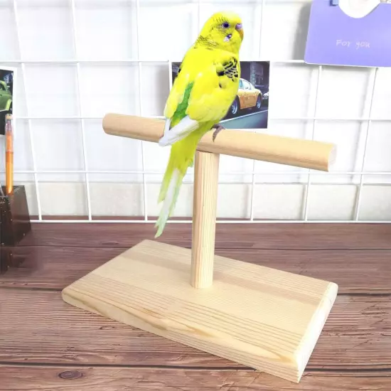 LINSHRY Bird Training Stand, Portable Tabletop Bird Perch Spin Training Perch