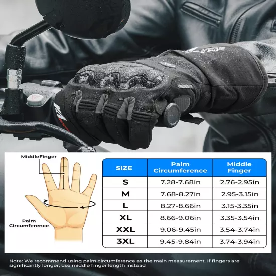 KEMIMOTO Motorcycle Rechargeable Heated Gloves Waterproof Touchscreen Men Women